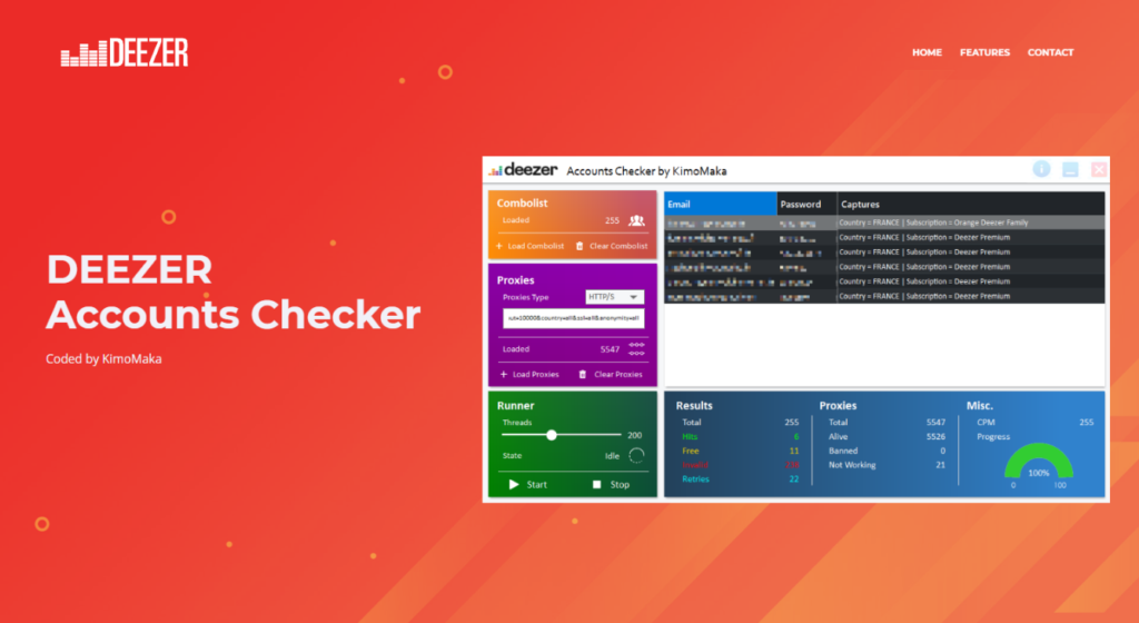 Deezer accounts checker