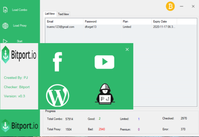BITPORT.IO CHECKER BY PRINCE JACK BASED ON MOBILE API PJ