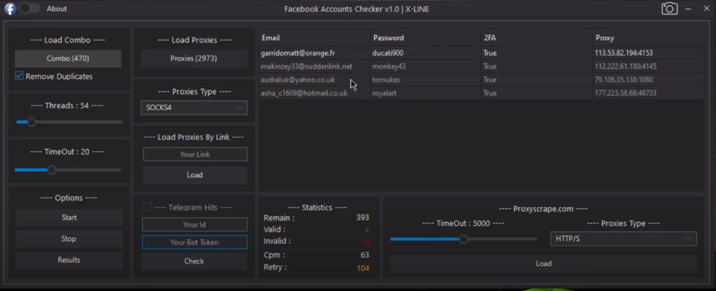 Facebook Accounts Checker